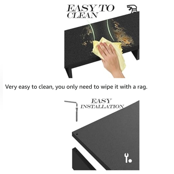 Dual Monitor Stand Riser Adjustable - Black - Picture 6 of 7